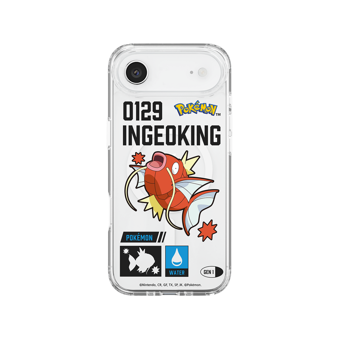 에스엘비에스 포켓몬 잉어킹 인덱스 클리어 마그넷 케이스 for iPhone17 Series(SLBS Pokémon Magikarp Index Clear Magnet Case for iPhone17 Series) - 3