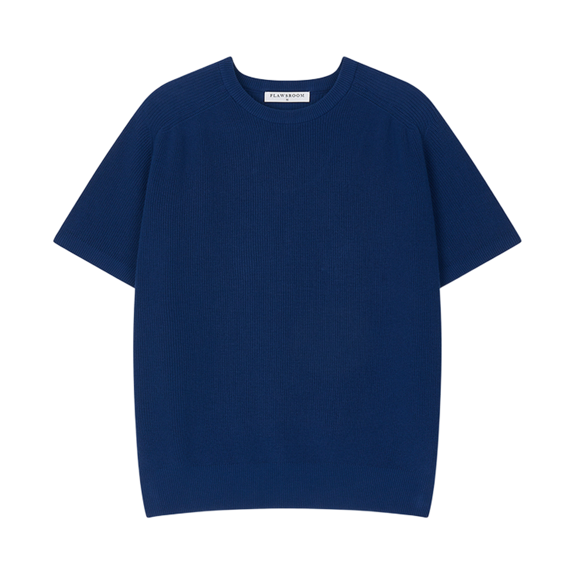 FL2616 Flawsroom Saddle Shoulder Cotton Knit Blue