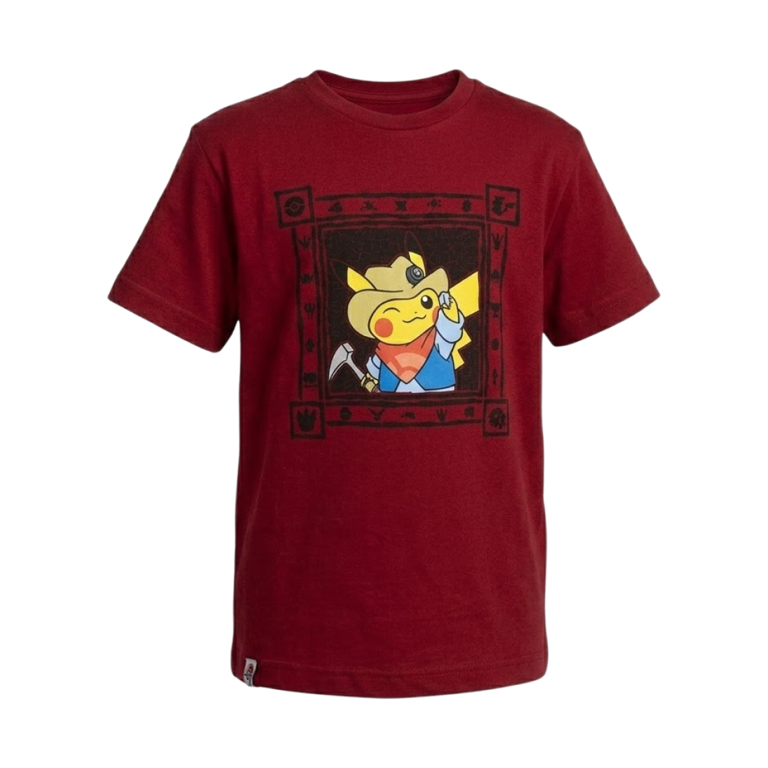 (키즈) 포켓몬 파슬 뮤지엄 굴착기 피카츄 티셔츠 레드((Kids) Pokemon Fossil Museum Excavator Pikachu T-Shirt Red)