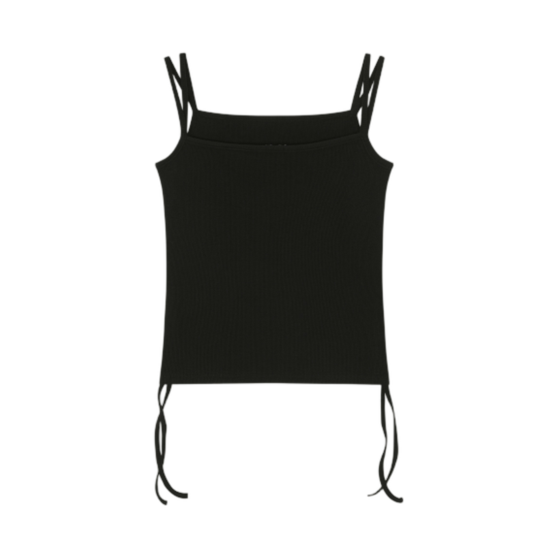 (W) 애즈온 레이어 셔링 슬리브리스 블랙((W) Ason Layer Shirring Sleeveless Black) - 2