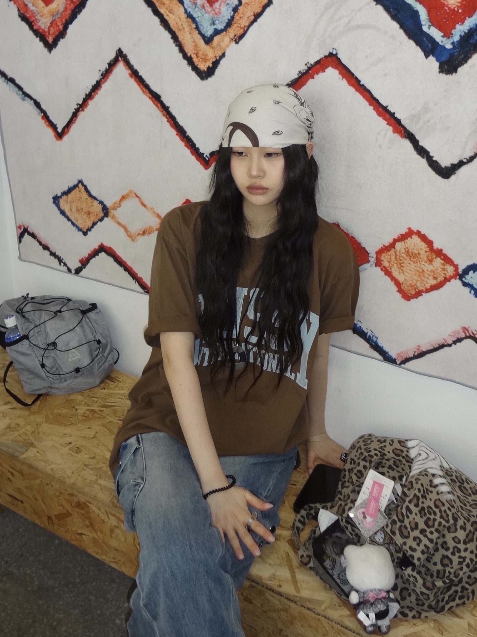 Stussy International Pigment Dyed T-Shirt Brown 착용 스타일 - 1