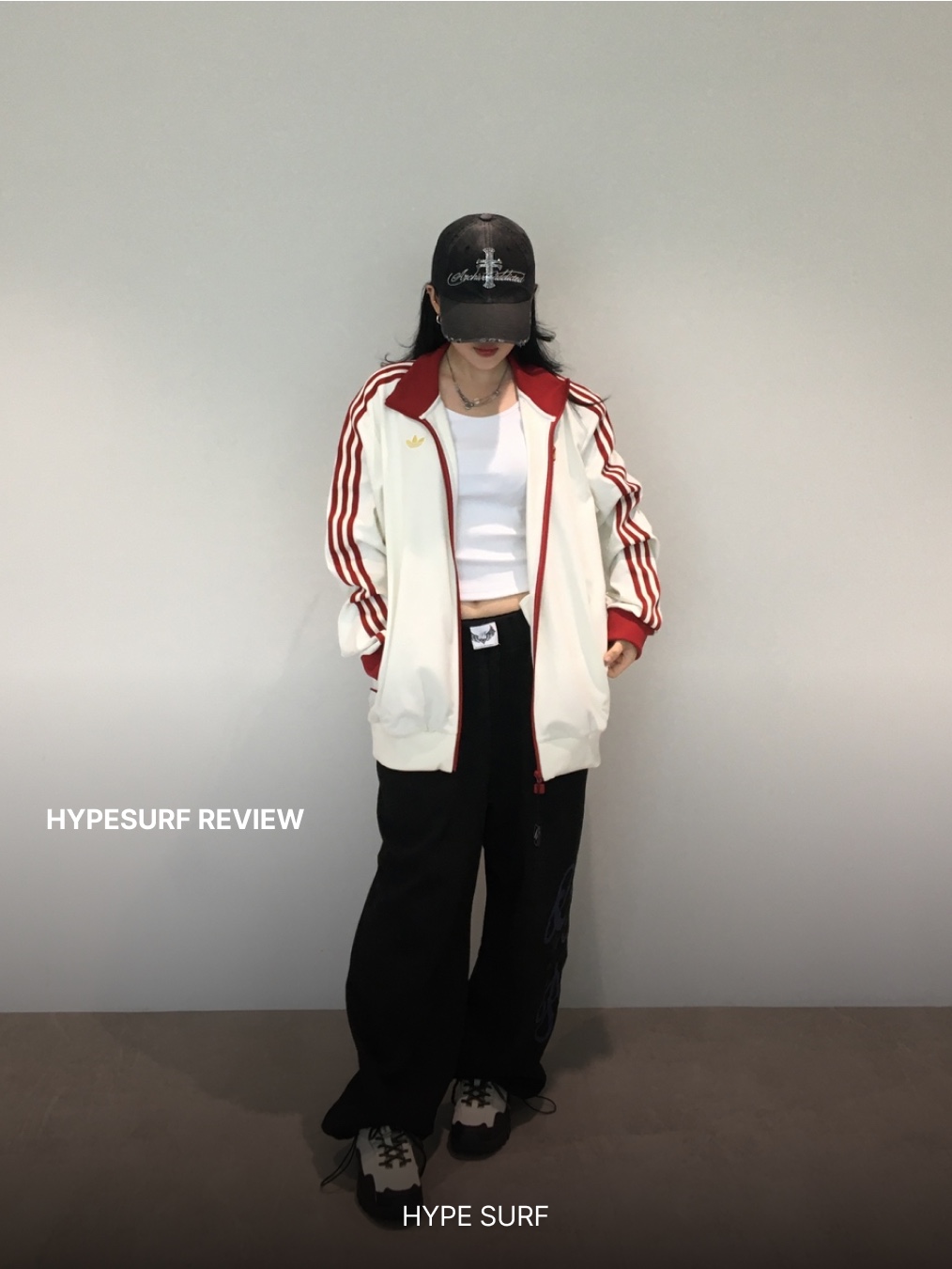 Adidas FC Bayern 125th Anniversary Track Top Off White - KR Sizing 착용 스타일 - 2
