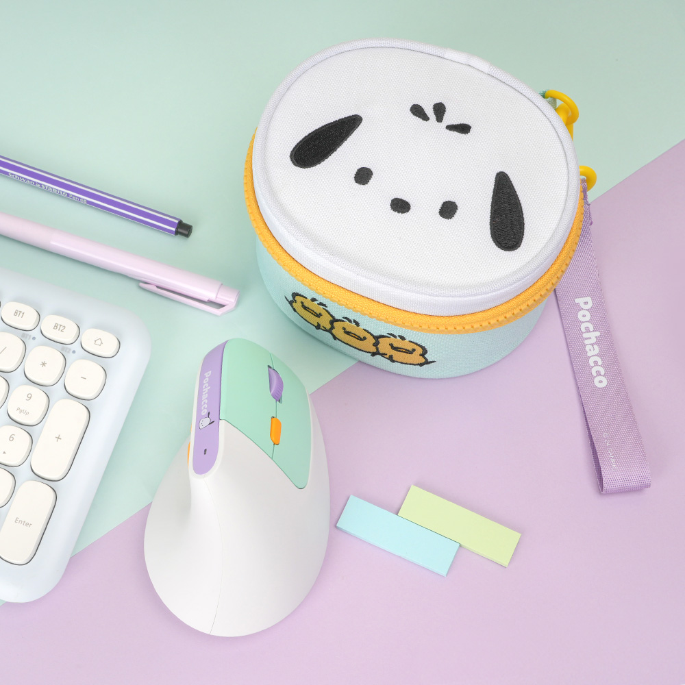 로이체 산리오 인체공학 저소음 버티컬 충전식 무선 마우스 + 파우치 세트(Royche Sanrio Silent Vertical Rechargeable Wireless Mouse + Pouch Set) - 5