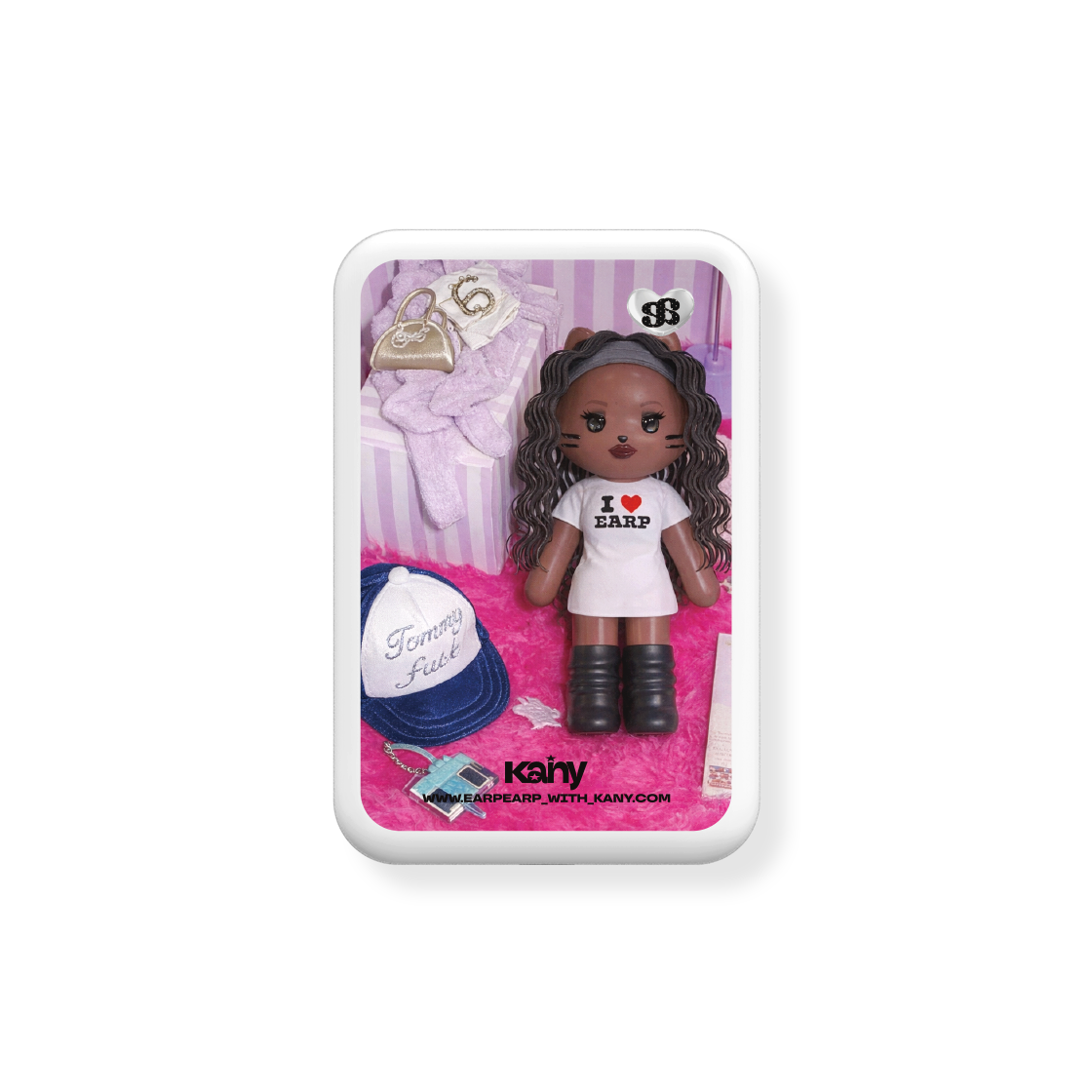 어프어프 x 카니 Pink Doll Kany 맥세이프 보조배터리 5000mAh(EARPEARP x KANY Pink Doll kany Magnetic Wireless Power Bank 5000mAh)