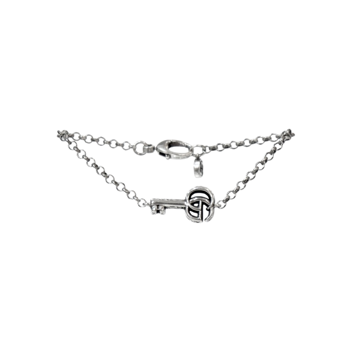 IT4GLAKLNMWR Gucci Double G Key Silver Bracelet C-B53307