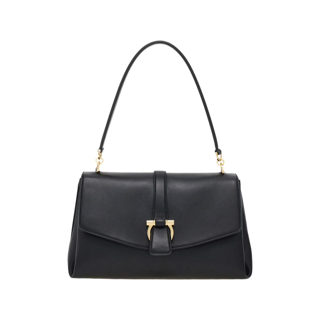 21A471-791203 Ferragamo Front Flap Shoulder Bag S Black