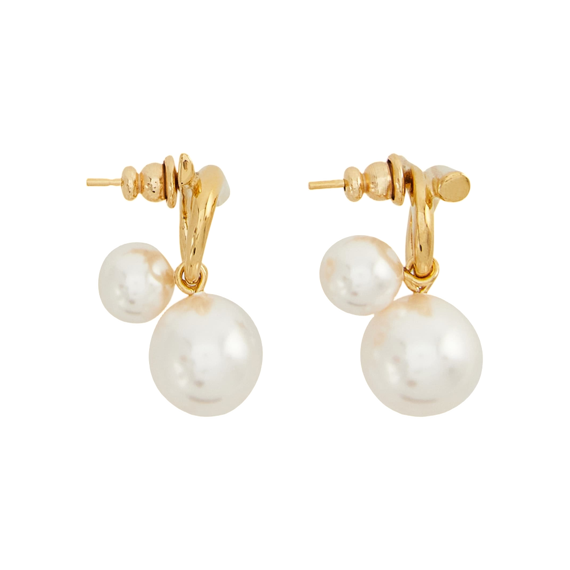 페라가모 더블 펄 이어링 골드(Ferragamo Double Pearl Earrings Gold) - 2