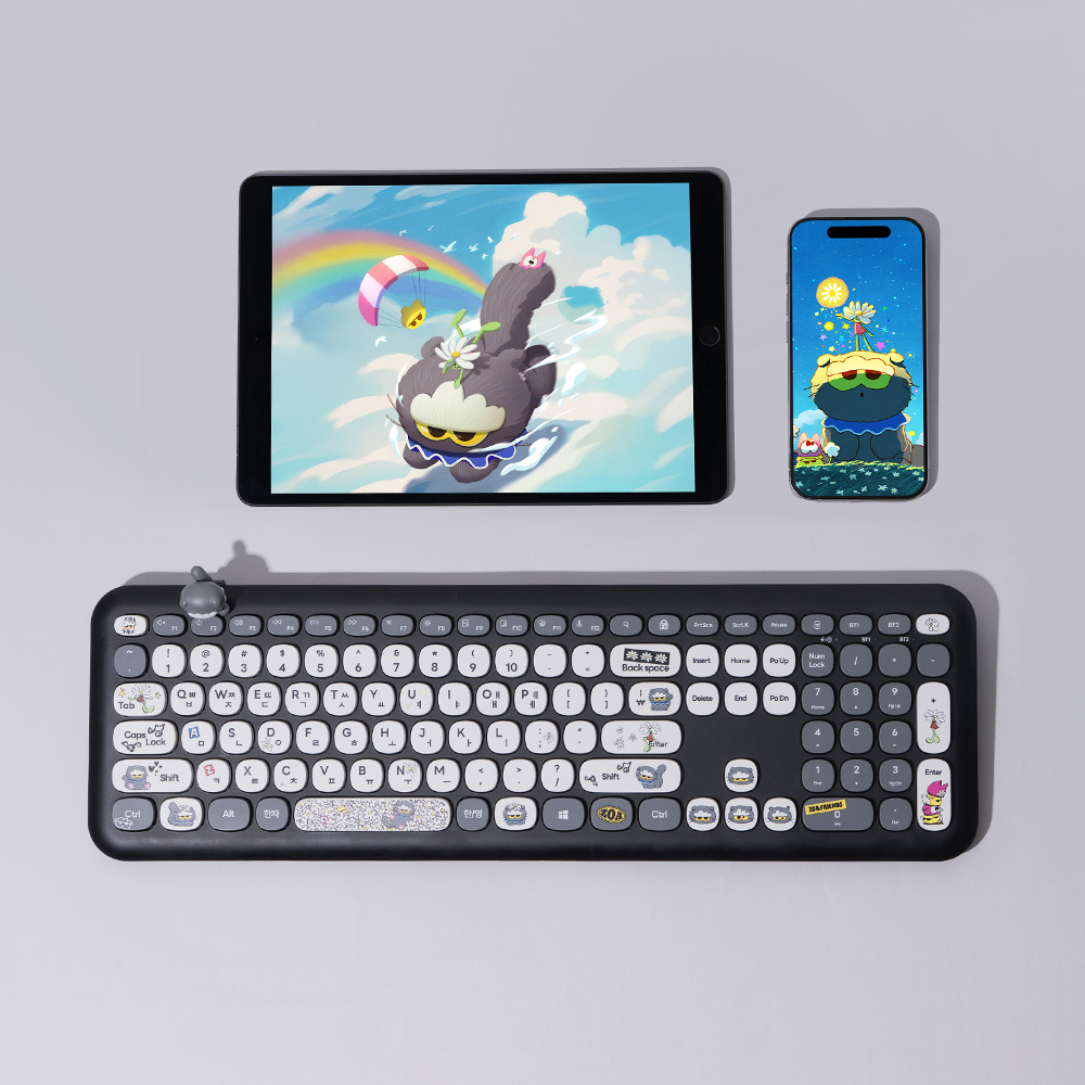 로이체 조앤프렌즈 피규어 저소음 멀티페어링 블루투스 무선 키보드(Royche Zo&Friends Figure Silent Multi-Pairing Bluetooth Wireless Keyboard) - 2