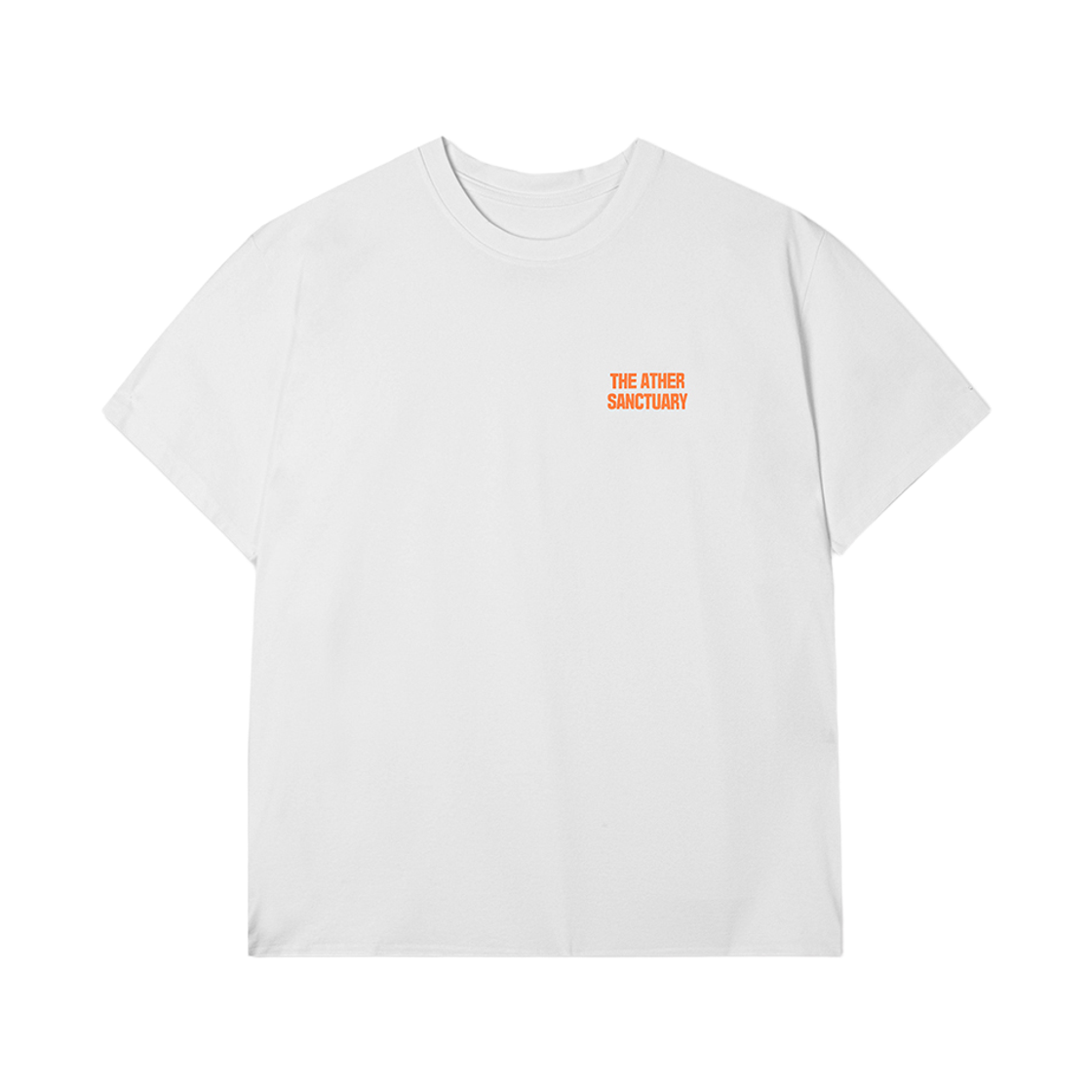 디아더생츄어리 레이스 소로나 로고 반팔티셔츠 화이트 오렌지(THE ATHER SANCTUARY Race Sorona LOGO Tee White Orange)