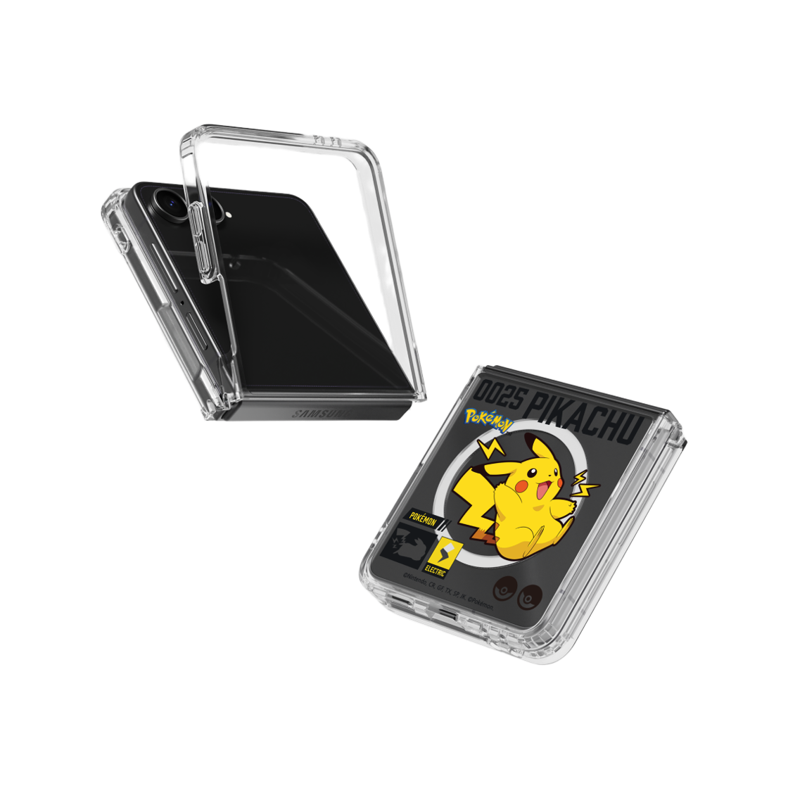 에스엘비에스 포켓몬 피카츄 인덱스 클리어 마그넷 케이스 for Galaxy Z Flip7(SLBS Pokémon Pikachu Index Clear Magnet Case for Galaxy Z Flip7) - 2