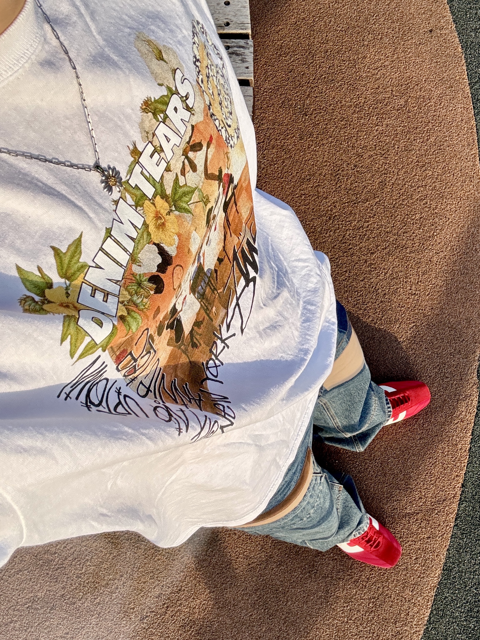 PRO-SPECS NOVA Red, Stussy x Denim Tears Annie Lee T-Shirt White 착용 스타일 - 2