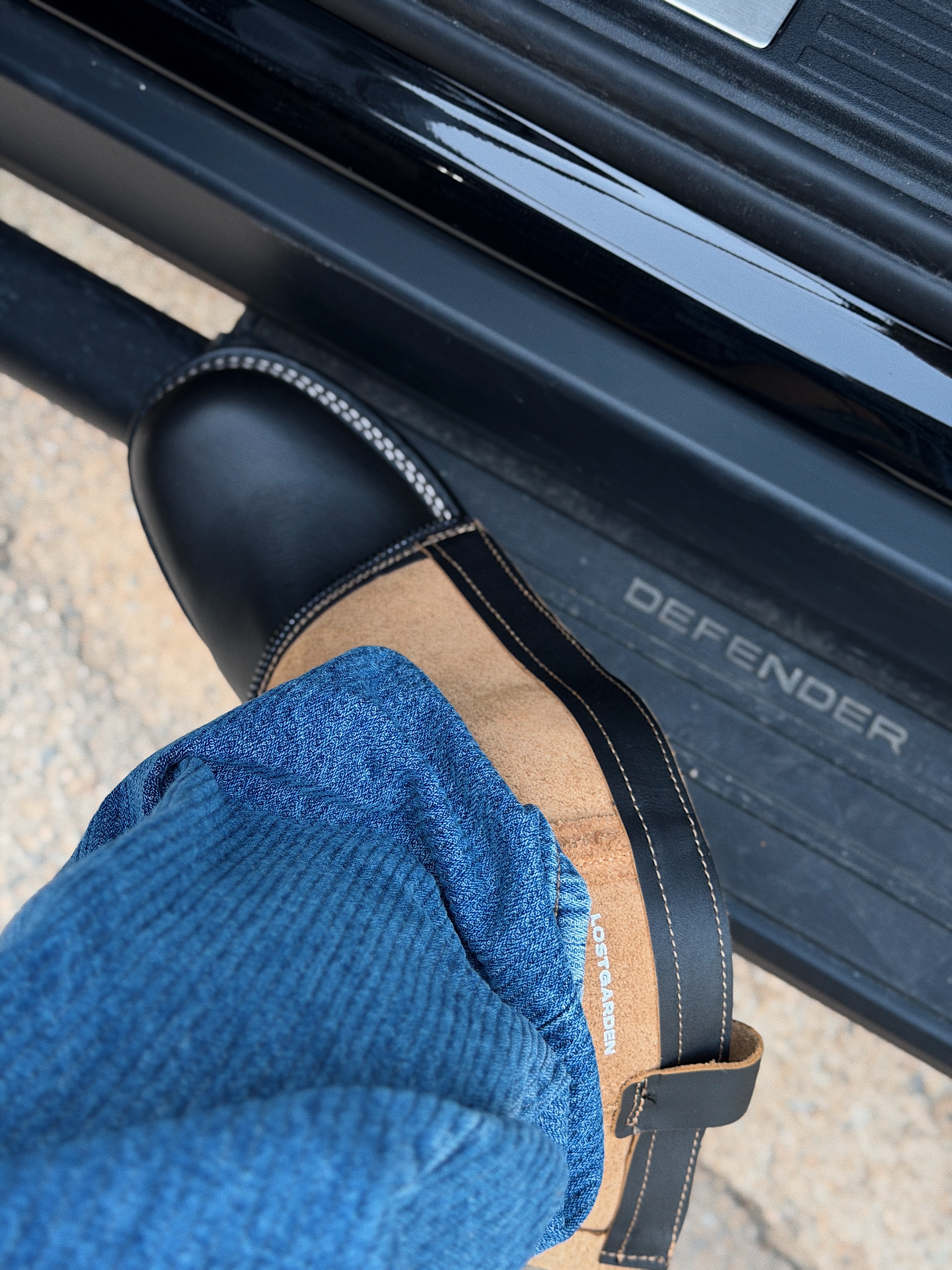 STU Stripe Denim Pants Mid Blue, LOSTGARDEN UNIFORM Engineer Boots Black 착용 스타일 - 8