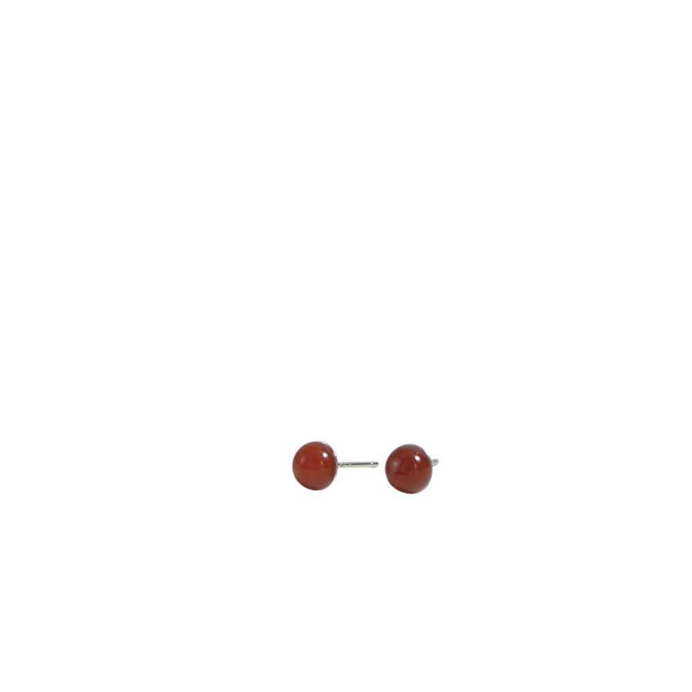 오브제213 돔 자마노 원석 스터드 이어링(OBJET213 Dome carnelian gemstone stud earrings)
