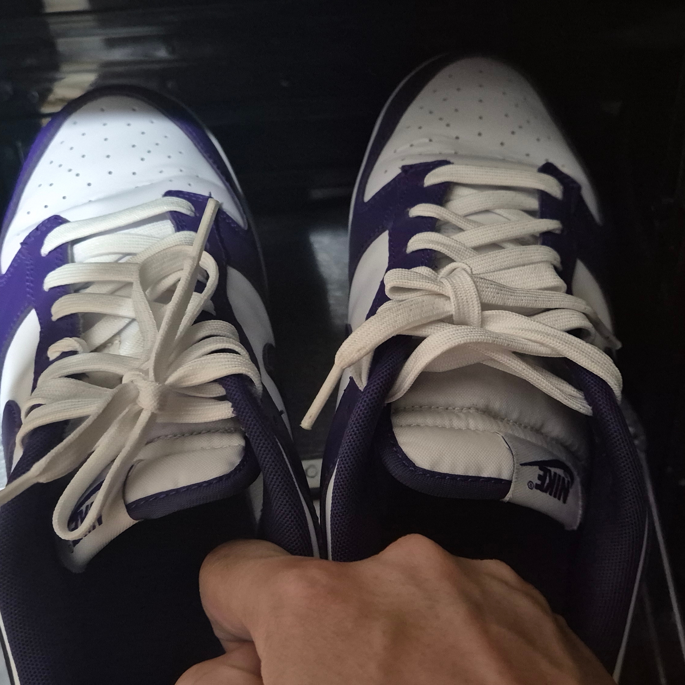 Nike Dunk Low Retro Championship Court Purple 착용 스타일