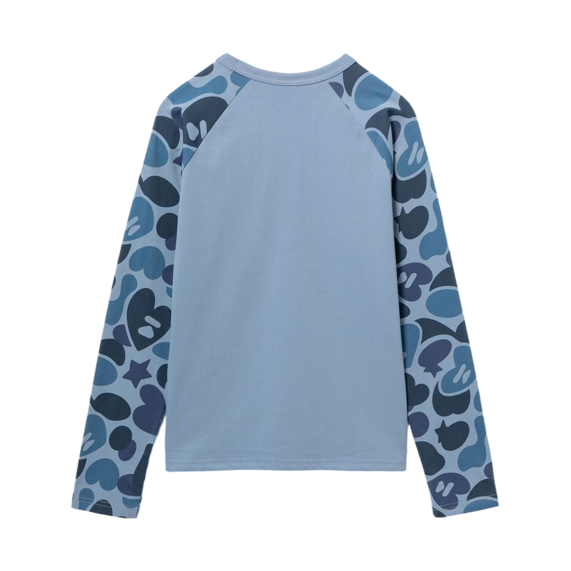 (W) 베이프 카모 슬리브 래글런 롱슬리브 티셔츠 블루((W) BAPE Camo Sleeves Raglan L/S T-Shirt Blue) - 2