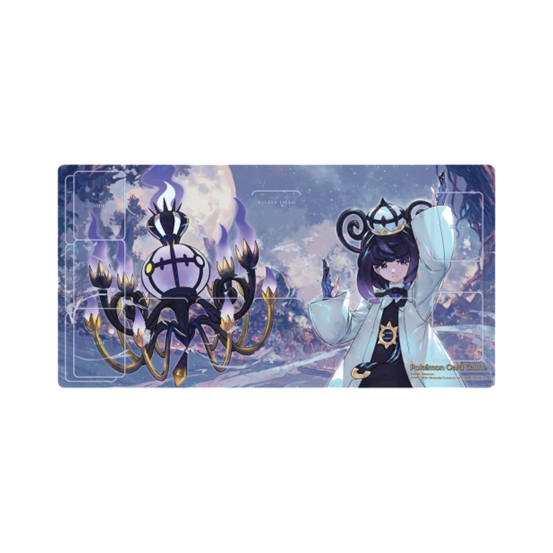 포켓몬 TCG 러버 플레이매트 무쿠 & 메가 샹델라(Pokemon TCG Rubber Playmat Starly & Mega Chandelure)