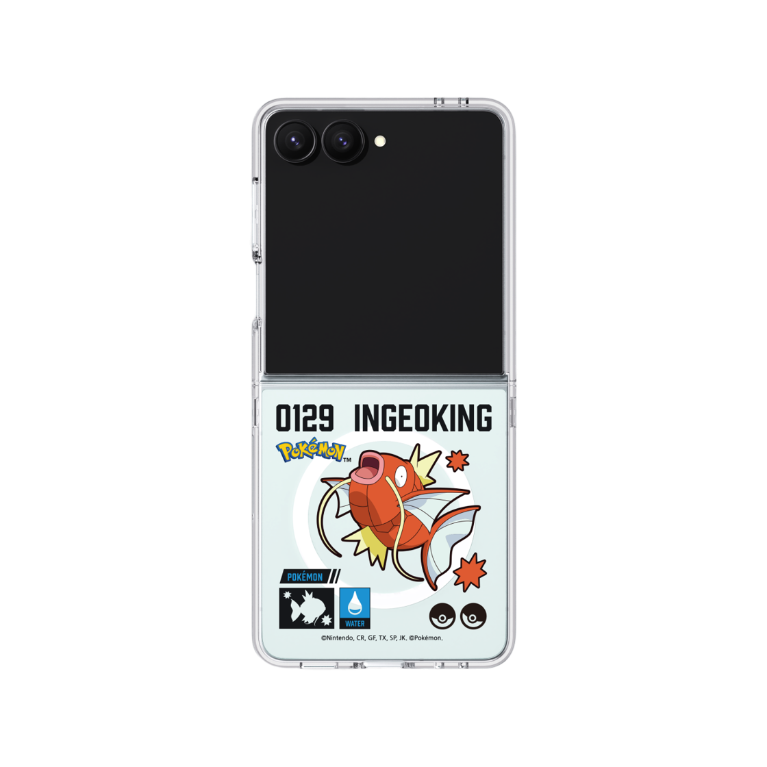 에스엘비에스 포켓몬 잉어킹 인덱스 클리어 마그넷 케이스 for Galaxy Z Flip7(SLBS Pokémon Magikarp Index Clear Magnet Case for Galaxy Z Flip7)