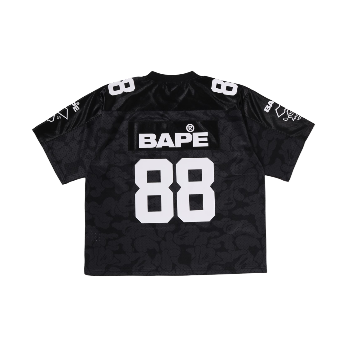 베이프 솔리드 카모 멀티 로고 릴렉스드 핏 풋볼 저지 티셔츠 블랙(BAPE Solid Camo Multi Logo Relaxed Fit Football Jersey T-Shirt Black) - 2