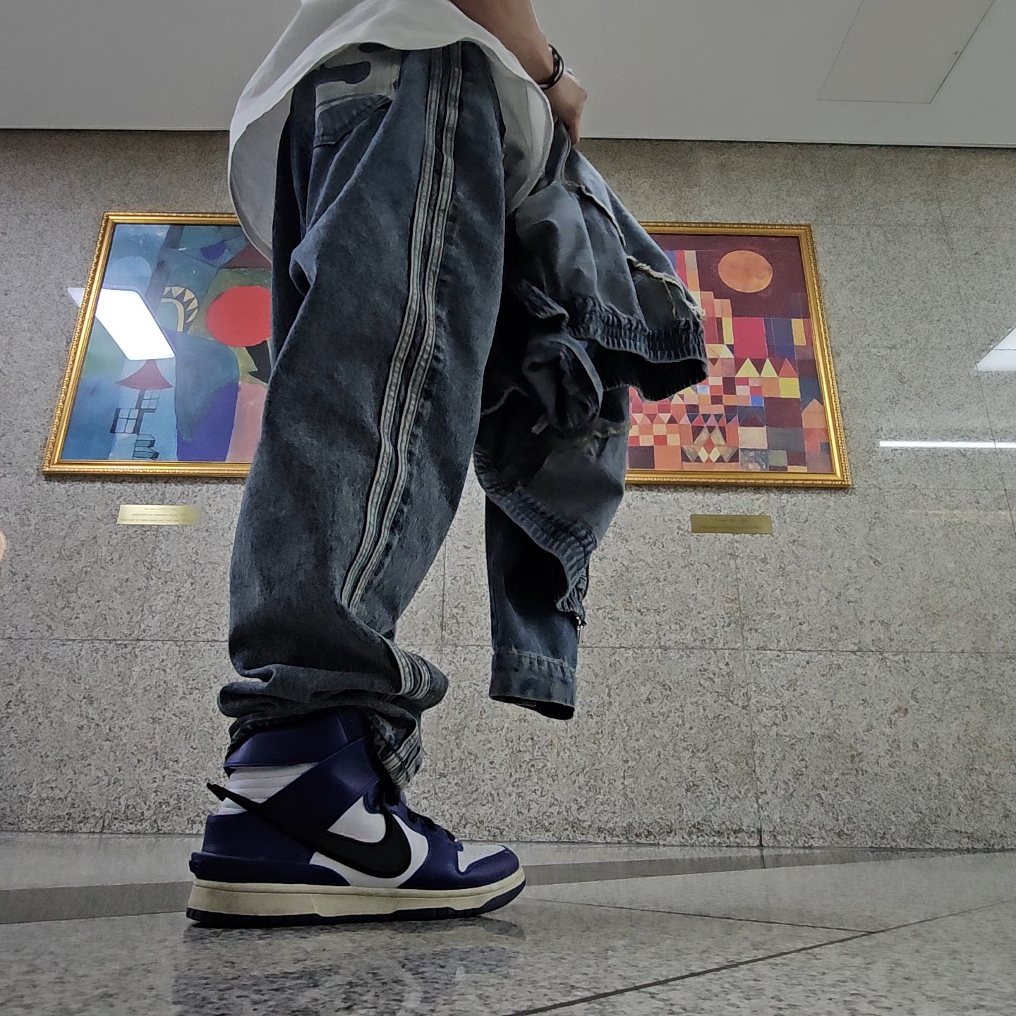 Supreme Washed Chino Twill Camp Cap Denim - 23FW, Diesel Dx1509 Stainless Steel Chain Necklace Silver 착용 스타일 - 4