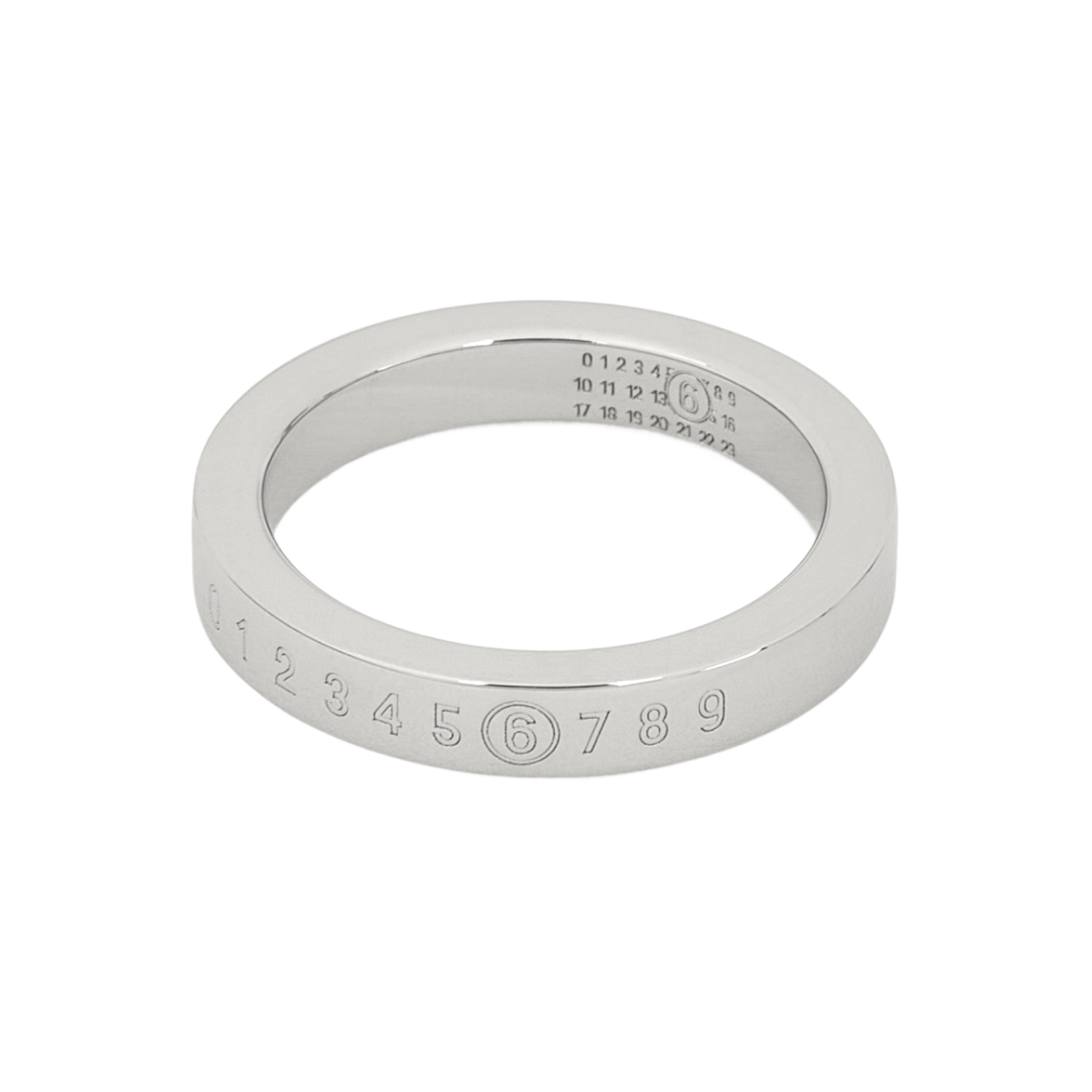(W) MM6 메종 마르지엘라 뉴메릭 미니멀 시그니처 링 실버 팔라듐((W) MM6 Maison Margiela Numeric Minimal Signature Ring Silver Palladium) - 2