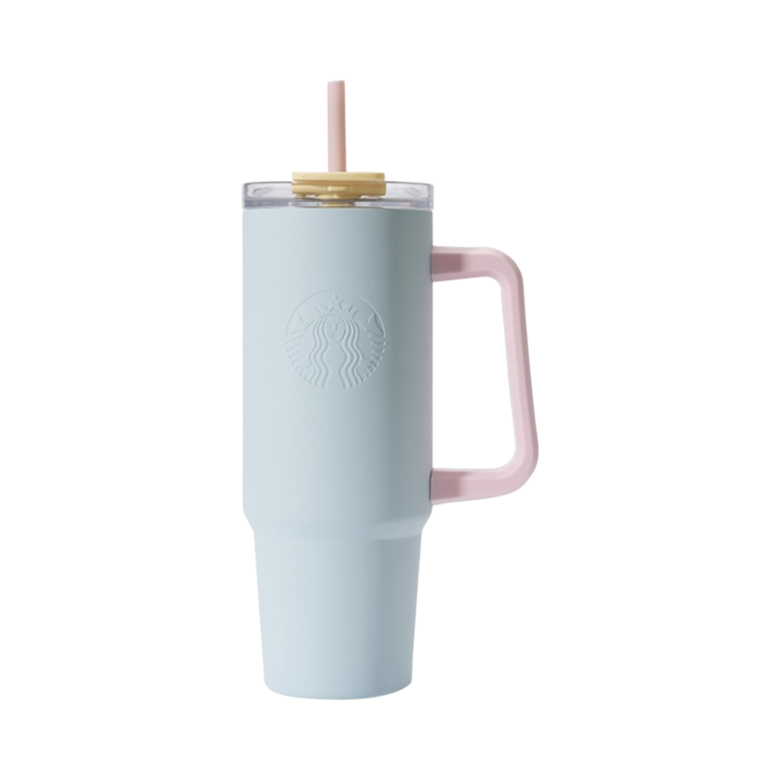스타벅스 중국 2025 컬러블록 텀블러 밀크 블루 핑크 900ml(Starbucks China 2025 Color Block Tumbler Milk Blue Pink 900ml) - 1