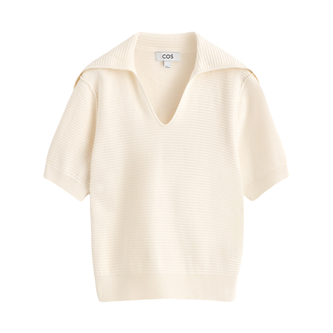 (W) 코스 세일러 칼라 니티드 탑 오프 화이트((W) COS Sailor Collar Knitted Top Off-White)