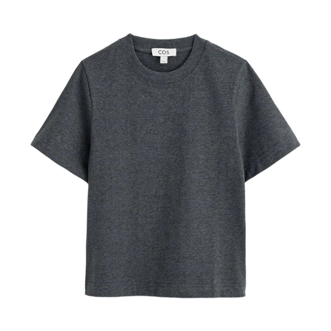 (W) 코스 클린 컷 티셔츠 다크 그레이 멜란지((W) COS Clean Cut T-Shirt Dark Grey Melange)