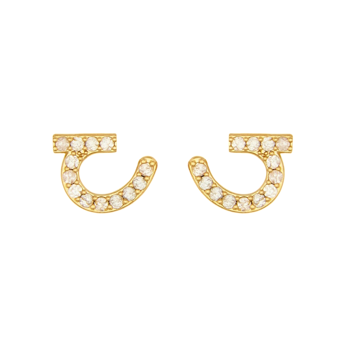 760971-794093 Ferragamo Earrings with Crystals Gold