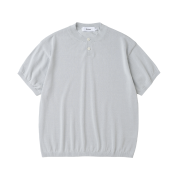 Knitted Shelron Cooling Single Crop Henly-Neck Knit Light Grey