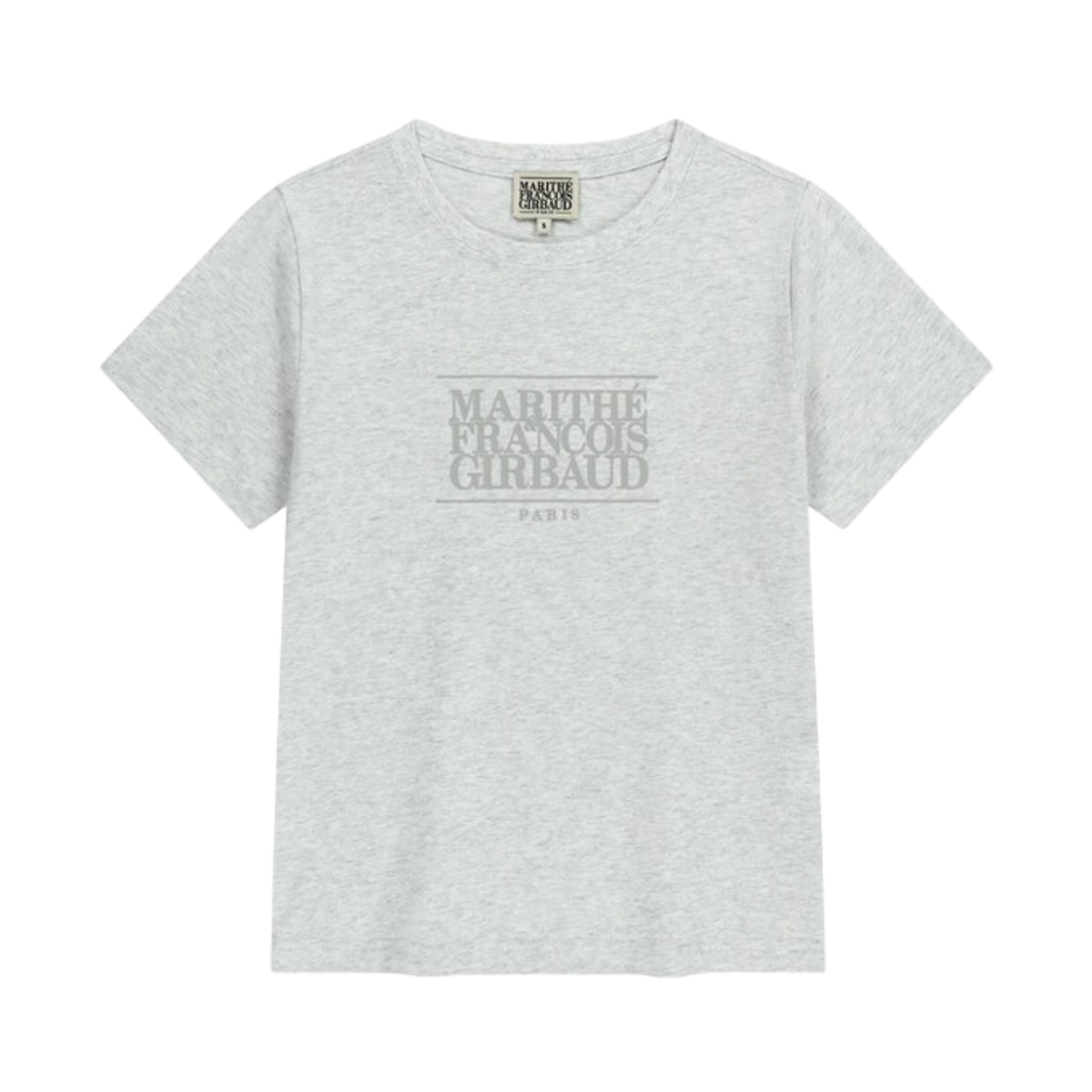 (W) 마리떼 프랑소와 저버 클래식 로고 티셔츠 라이트 헤더 그레이((W) Marithe Francois Girbaud Classic Logo T-Shirt Light Heather Gray)
