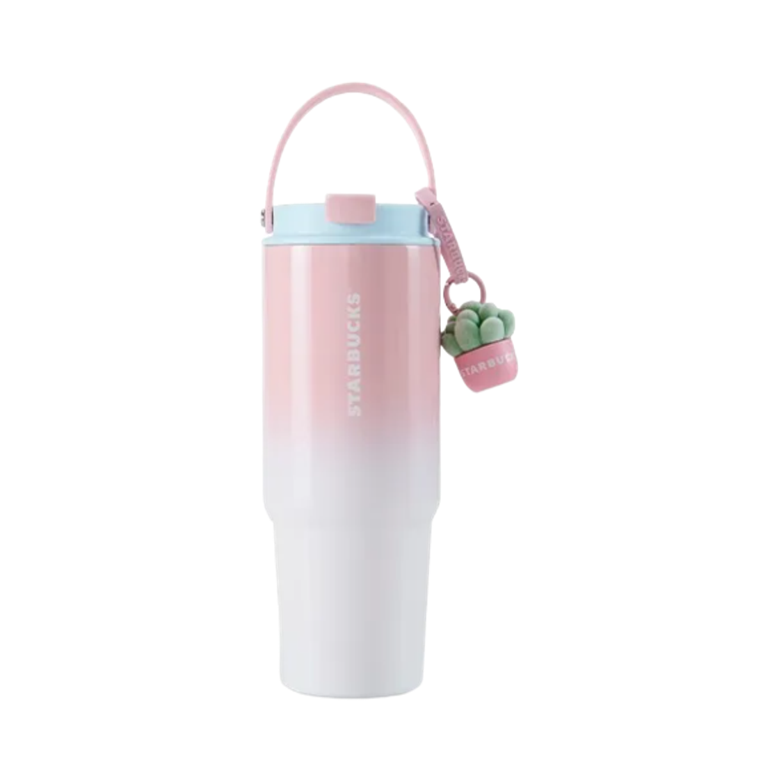 - Starbucks China Succulent Garden Series Stainless Steel Double Drink Tumbler Pink 820ml & Keychain Set