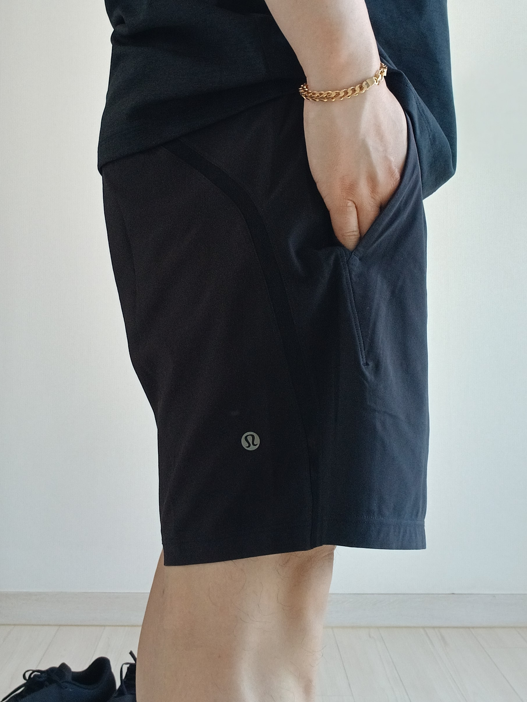 Lululemon Pace Breaker Linerless Short 5 inch Update Speckled Heather Black Multi, Norda 001A Pewter 착용 스타일 - 6