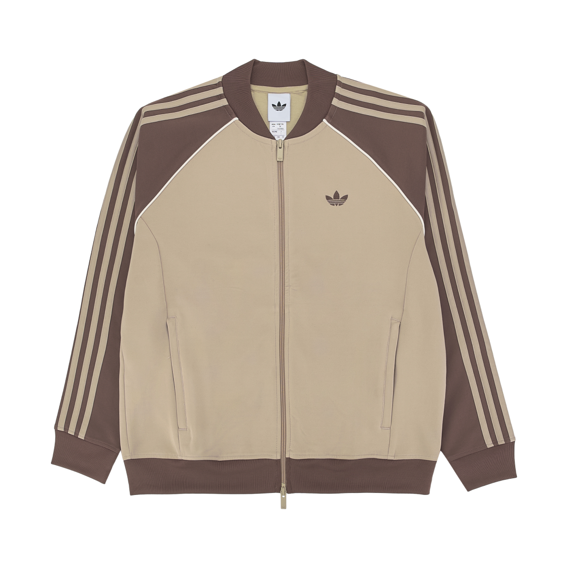 KD8825 (W) Adidas SST Loose Track Top Stone Khaki Wonder White - US Sizing