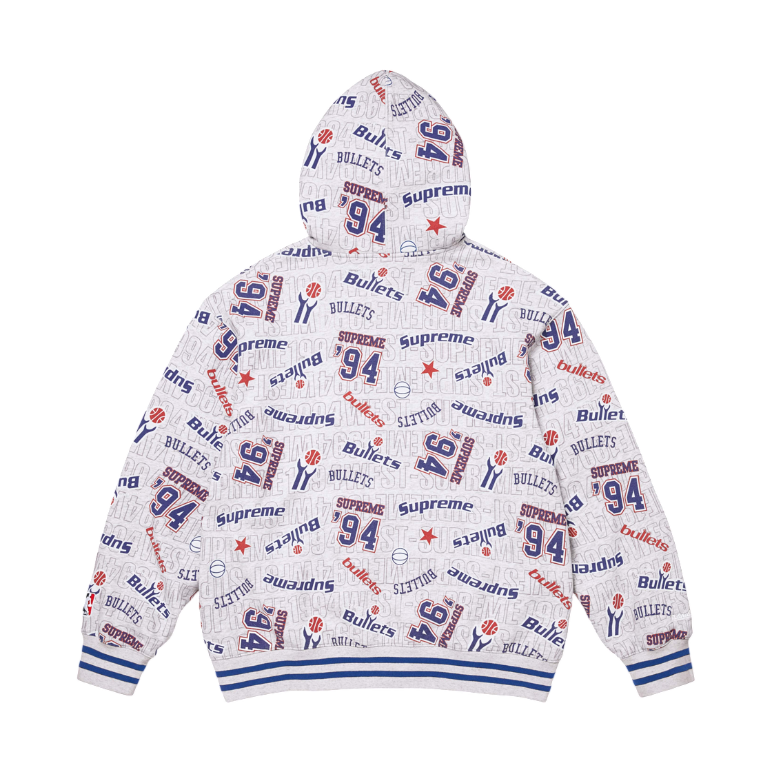슈프림 미첼 & 네스 팀 집업 후드 스웨트셔츠 애쉬 그레이 - 26SS(Supreme Mitchell & Ness Teams Zip Up Hooded Sweatshirt Ash Grey - 26SS) - 2