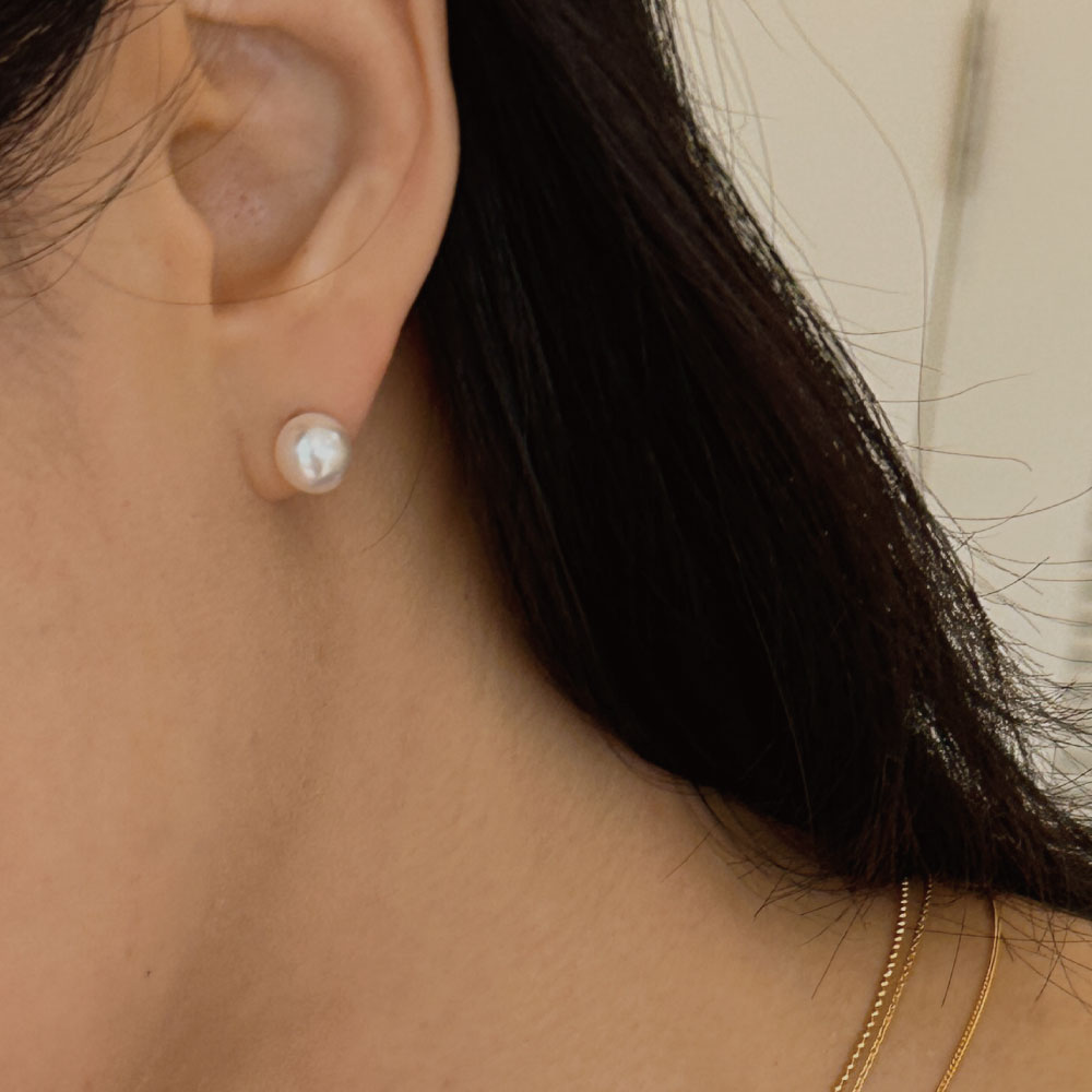 오브제213 클래식 펄 스터드 이어링(OBJET213 Classic natural pearl stud earrings) - 2