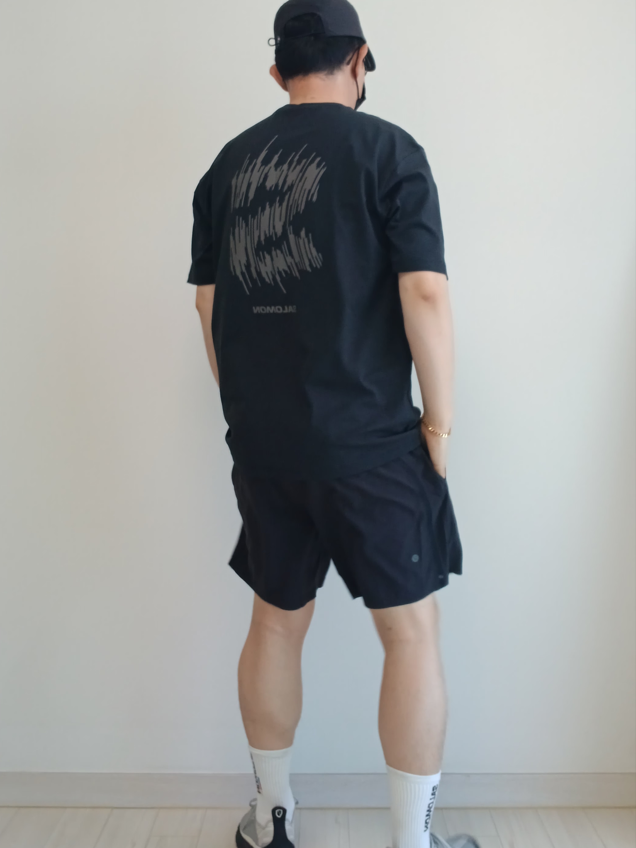 Lululemon Pace Breaker Linerless Short 5 inch Update Speckled Heather Black Multi, Norda 001A Pewter 착용 스타일 - 8