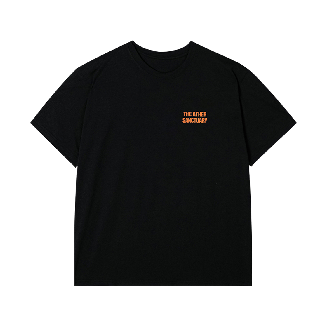 디아더생츄어리 레이스 소로나 로고 반팔티셔츠 블랙 오렌지(THE ATHER SANCTUARY Race Sorona LOGO Tee Black Orange)