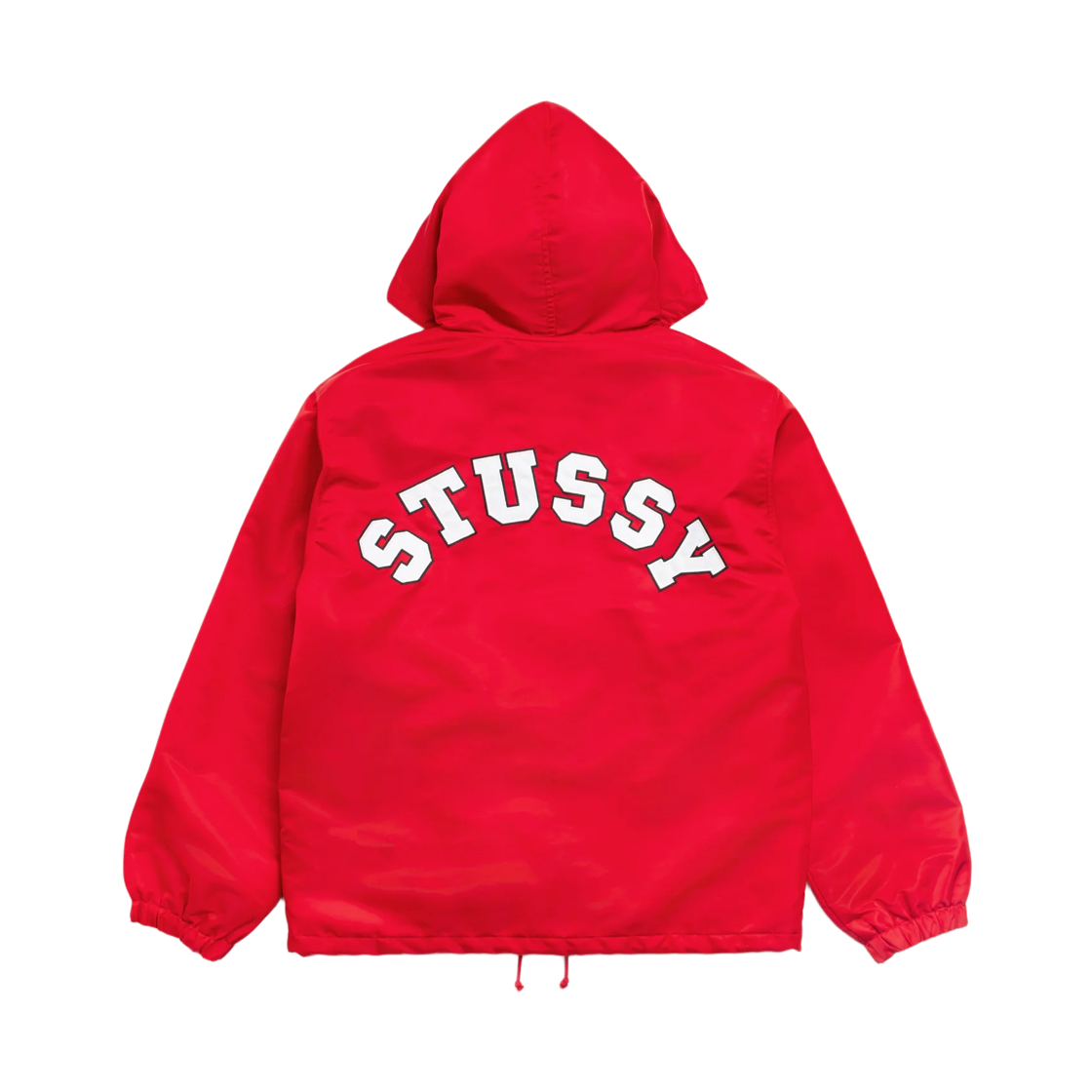 115909 Stussy Hooded Coaches Jacket Red