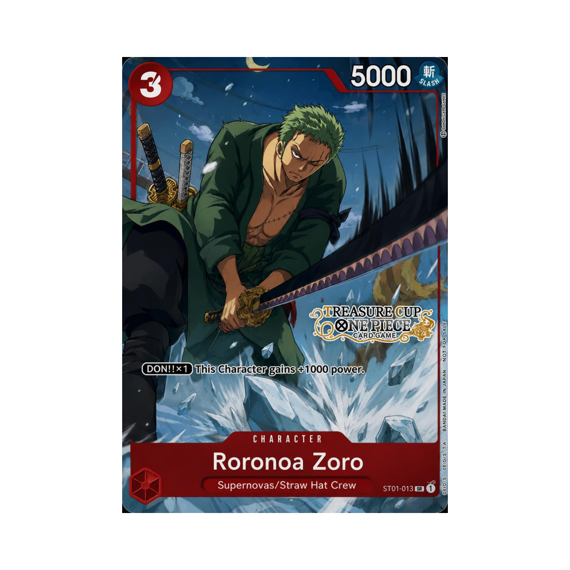 원피스 TCG 롤로노아 조로 SR ST01-013 EN 트레저 컵 탑 8 (영문판)(One Piece TCG Roronoa Zoro SR ST01-013 EN Treasure Cup Top 8 (English Ver.)) - 1