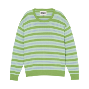 Zara x Bad Bunny Cotton-Linen Striped Sweater Green