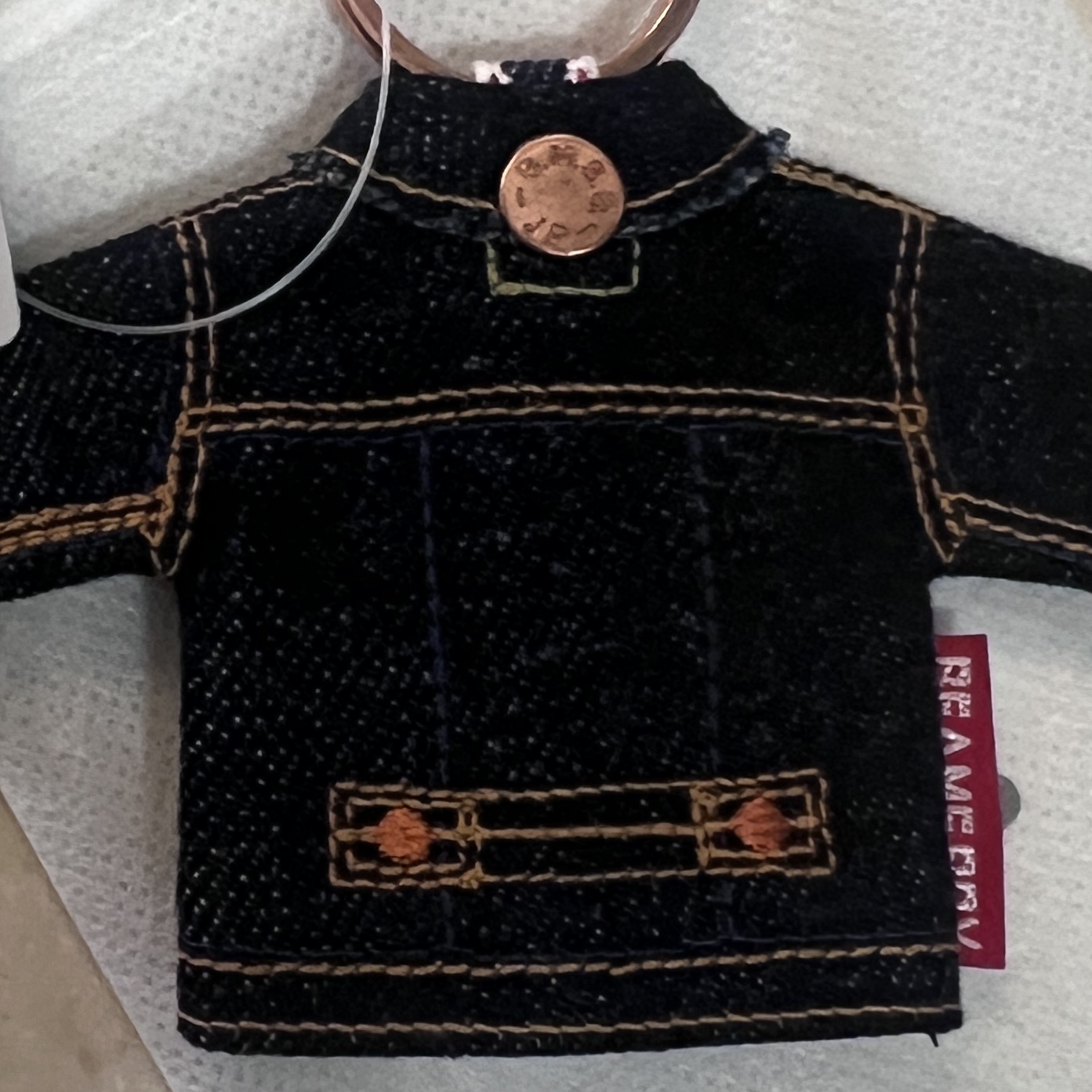 Beams Boy Denim Jacket Keychain Denim 착용 스타일