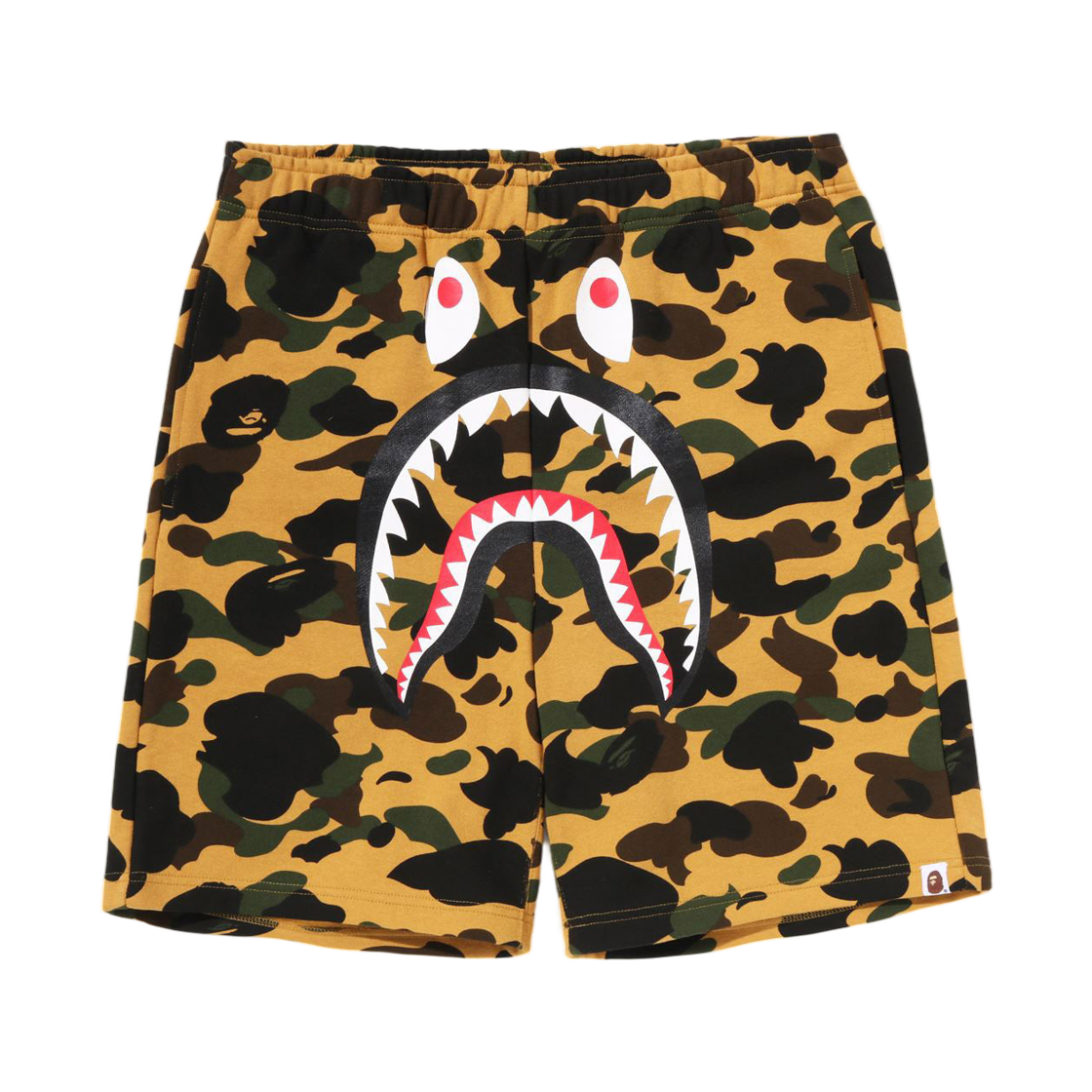 - BAPE 1st Camo Shark Sweat Shorts Yellow