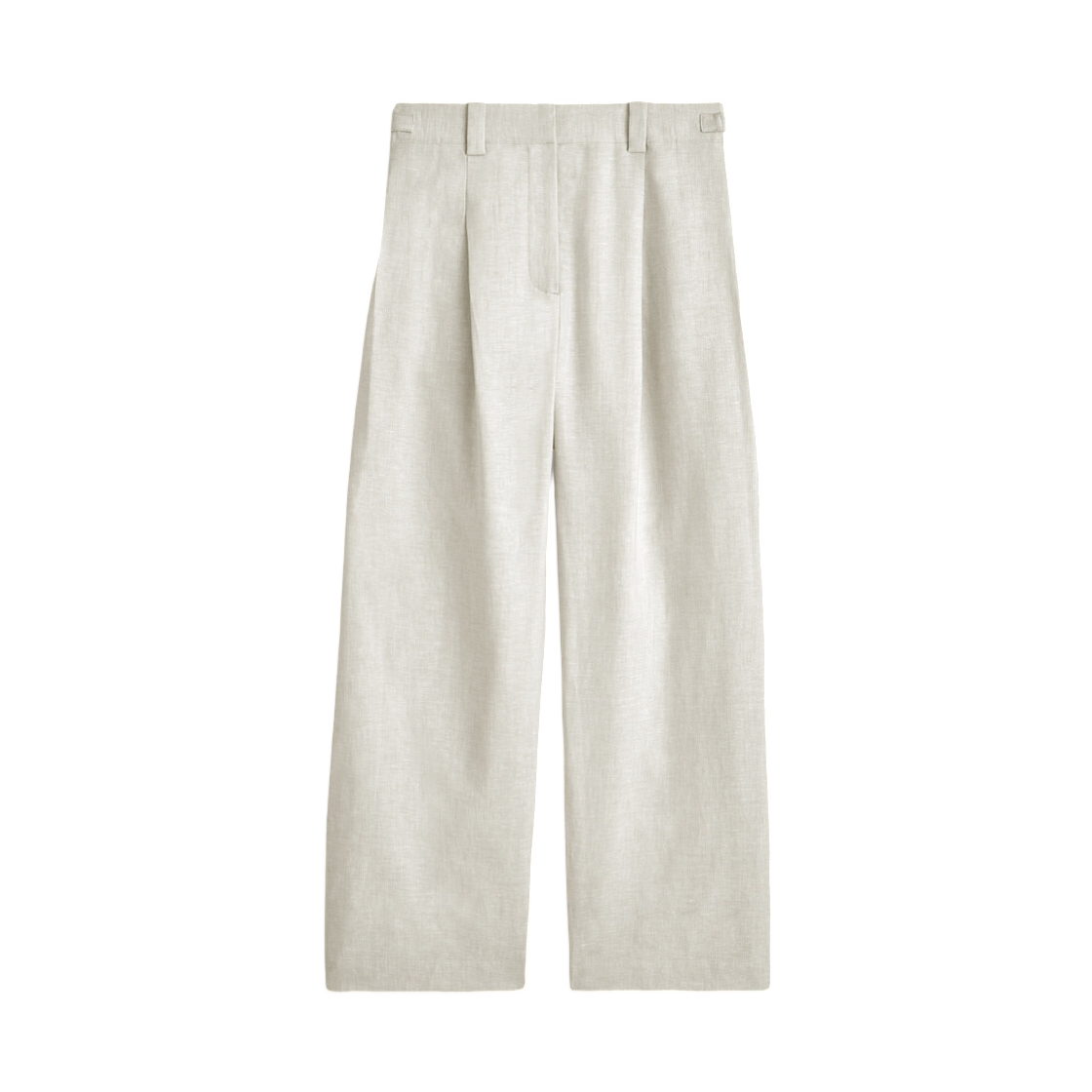 (W) 코스 버클 디테일 리넨 벌룬 레그 트라우저 베이지((W) COS Buckle Detail Linen Balloon Leg Trousers Beige)