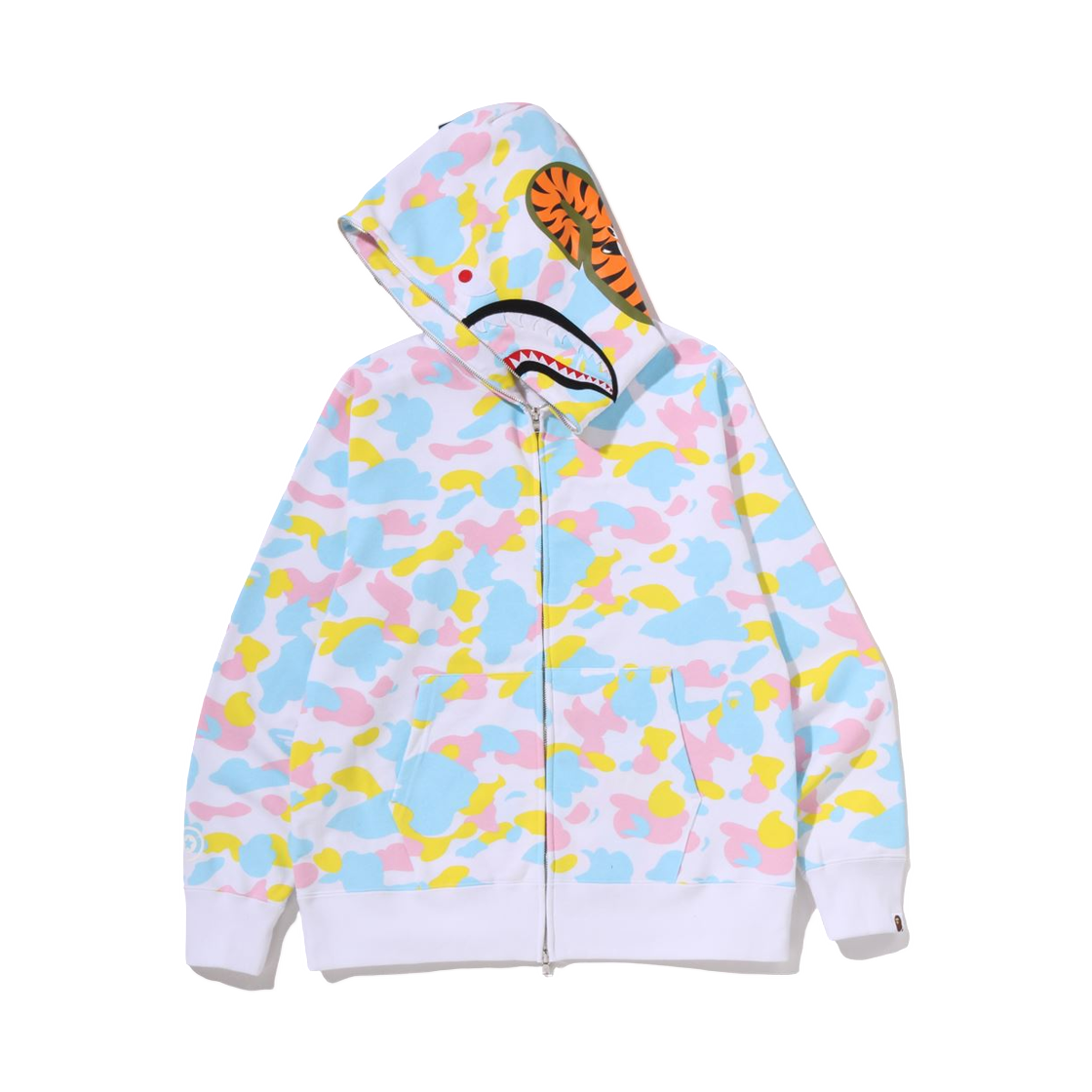 베이프 뉴 멀티 카모 샤크 풀 집 후드 화이트(BAPE New Multi Camo Shark Full Zip Hoodie White) - 2