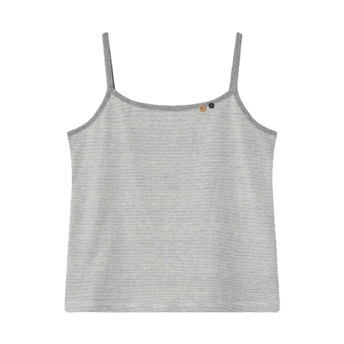 썬릿 버튼 스트라이프 슬리브리스 멜란지그레이(SUNLIT Button Stripe Sleeveless Melange Gray)
