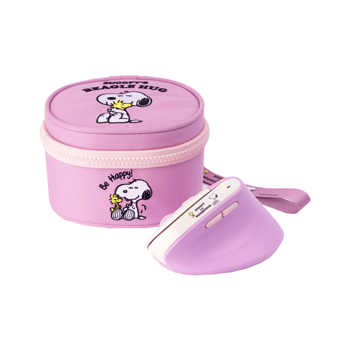 로이체 피너츠 스누피 인체공학 저소음 버티컬 충전식 무선 마우스 + 파우치(Royche Peanuts Snoopy Ergonomic Silent Vertical Rechargeable Wireless Mouse + Pouch Set)
