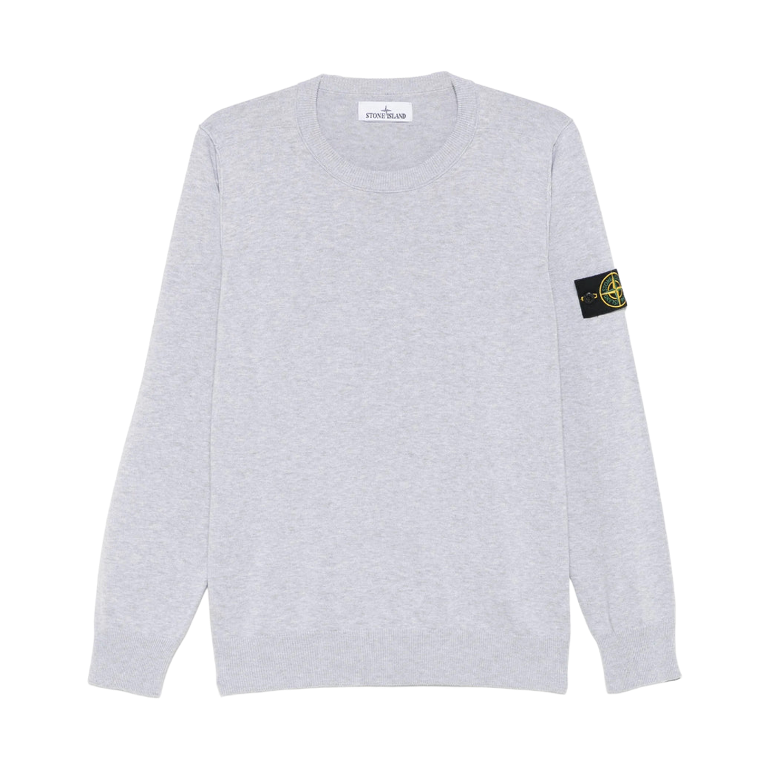 L1S1551000-53S00B2-V0M61 Stone Island 5100053 Soft Organic Cotton Crewneck Jumper with Rolled Edge Seams Pearl Grey Melange - 26SS