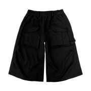 [KREAM 단독] Flavorism Bermuda Cargo Sweat Pants Black