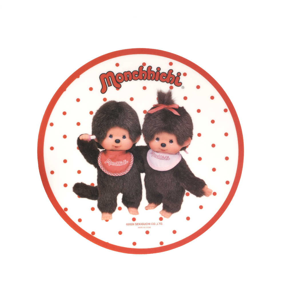로이체 몬치치 PVC 원형 미끄럼방지 데스크 마우스패드(Royche Monchhichi PVC Round Anti-Slip Desk Mouse Pad)