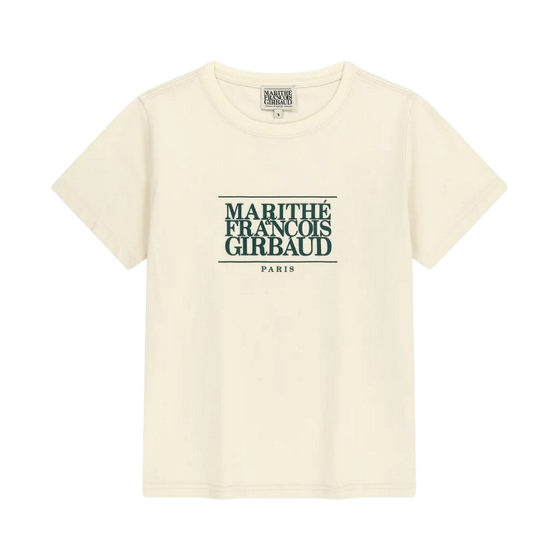 (W) 마리떼 프랑소와 저버 클래식 로고 티셔츠 크림 그린((W) Marithe Francois Girbaud Classic Logo T-Shirt Cream Green) - 1